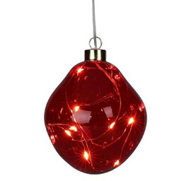CHRISTMAS DECORATION Bombka Kropla 10 cm Czerwony