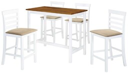 Stół barowy i 4 krzesła, lite drewno, kolor