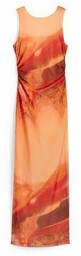 C&amp;A CLOCKHOUSE-podkreślająca figurę sukienka-bez pleców, Pomarańczowy, Rozmiar: M