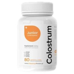 COLOSTRUM Suplement diety Junior Mleczno-truskawkowy (80 pastylek)