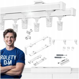 Szyna Sufitowa Podwójna Karnisz Aluminiowy 2-tory 250 cm