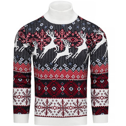 Sweter męski norweski z golfem Recea