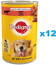 PEDIGREE z Wołowiną w Galaretce Puszka 12x1200g -