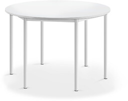 Stół SONITUS, okrągły, Ø1200x760 mm, laminat HPL biały,