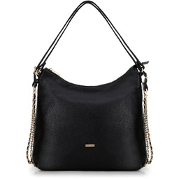 Damska torba plecak ze skóry ekologicznej czarno -