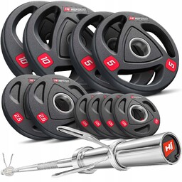 Sztanga zestaw obciążeń olimpijskich z gryfem 54kg żeliwne