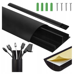 Aluminiowa Listwa Maskująca Do Kabli Maclean, 62X20X750Mm, Czarna,