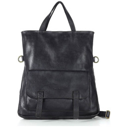 Skórzana torebka plecak z kieszenią z przodu -