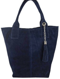 Shopper bag skórzany BARBERINI''S granatowy 375/8-4