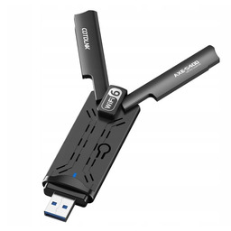 Antena WIFI superszybki adapter AXE5400 czarny