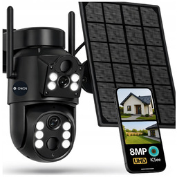 Kamera Solarna Zewnętrzna Wifi Ip Podwójna Smart 8MP