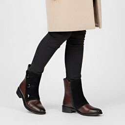 Maciejka Bordowe Botki Eleganckie Obuwie Damskie Zapinane