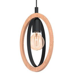 EGLO Lampa wisząca Basildon, możliwość ściemniania, jasne drewno,