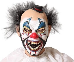 Atosa-S1125829 Maska Halloween Clown Lateks, Zły kolor, Jeden