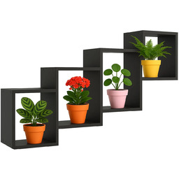 Edinos Czarna wisząca półka na kwiaty Z3-F38