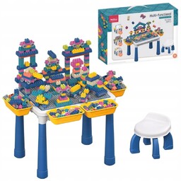 STOLIK Z KLOCKAMI TABLICA PISAK DWUSTRONNA ZESTAW KLOCKI