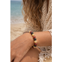 Pakamera Bransoletka PERSONALIZOWANA z bursztynu bałtyckiego, koral