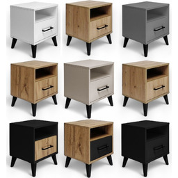 Zmontowany Stolik Nocny Szafka Nocna Szuflada Led Sypialni