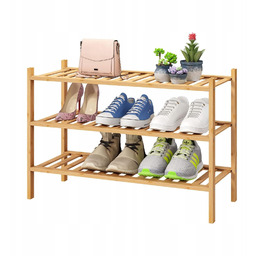 Bambusowa szafka regał na buty książki 3-poziomy salon