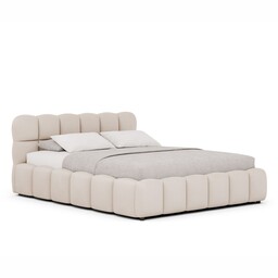 Łóżko tapicerowane z pojemnikiem SFG0212P 140x200 Welur Beż