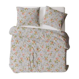 Karo Pościel flanelowa 140x200 1721N szara zielona pomarańczowa