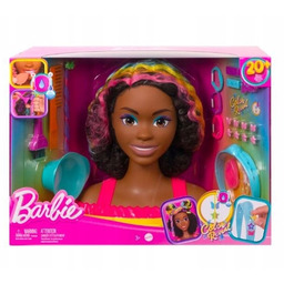 Mattel Barbie Głowa do stylizacji Neonowa tęcza kręcone