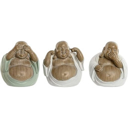Home ESPRIT Figurka dekoracyjna Biały Zielony Orientalny Budda