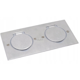 Pokrywa gniazda podłogowego podwójna prostokątna INOX Legrand 089702