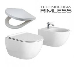 Zestaw: MUSZLA WC RIMLESS + BIDET + DESKA