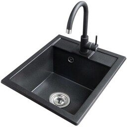 ICEBERG Zlewozmywak jednokomorowy Uno ZZB14103BM Czarny 50x40 +