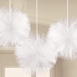 Amscan 180182-08 - 3 kule dekoracyjne Fluffy