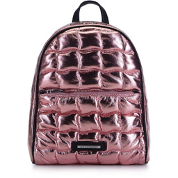 Damski plecak pikowany z połyskiem różowy