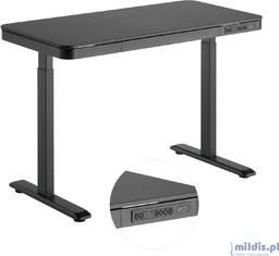 Czarne biurko regulowane Astrid SPE-B126BB - Spacetronic