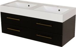 Szafka łazienkowa czarna 120cm BELLI GOLD z umywalką