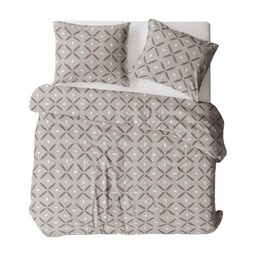 Karo Pościel flanelowa 140x200 1820N szara geometria Flanela