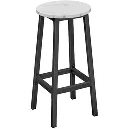 Edinos Nowoczesny hoker z podnóżkiem marmur + czarny