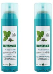 KLORANE suchy szampon z organiczną miętą DUOPACK, 2x