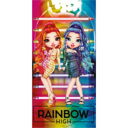 Carbotex Ręcznik plażowy 70x140 RAINBOW HIGH kolorowy bawełniany