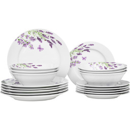 Serwis Komplet Obiadowy Talerze Białe Zastawa Porcelanowa