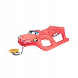 Plastikowe Sanki Ślizgi Zigi-zet Czerwone Rajdówka Linka Rączka