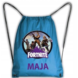 Niebieski Worek Plecak Szkolny Fortnite + IMIĘ