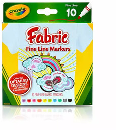 Flamastry zmywalne do tkanin Crayola 10 kolorów
