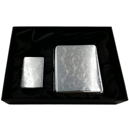 Zestaw upominkowy papierośnica zapalniczka prezent upominek