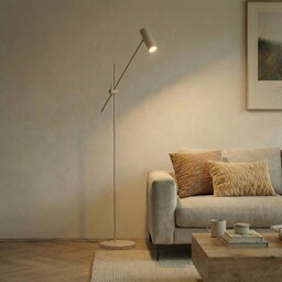 Lampa Podłogowa Lindby, Vilo, beżowy, salon, metal, skandynawski