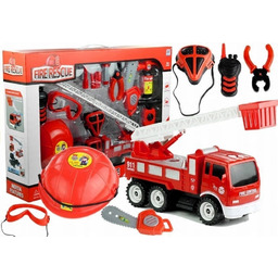 Zestaw Strażacka Wóz Hełm Gaśnica Piła Mechaniczna Kask