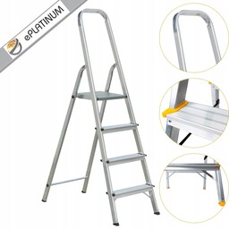 Drabina drabinka profesjonalna aluminiowa jednostronna 4stopniowa 150kg Tuv