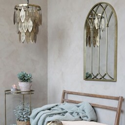 Lustro z Ozdobnymi Szprosami Chic Antique Mosiądz B