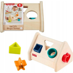 Fisher-Price DREWNIANY Sorter Kształtów SILIKONOWY Wood 6m+ FSC