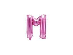 Balon foliowy litera "M" różowa - 35 cm