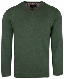 Męski Klasyczny Sweter w Serek (V-Neck) - Melanżowa
